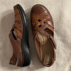 Clarks Brown Leather Sandals